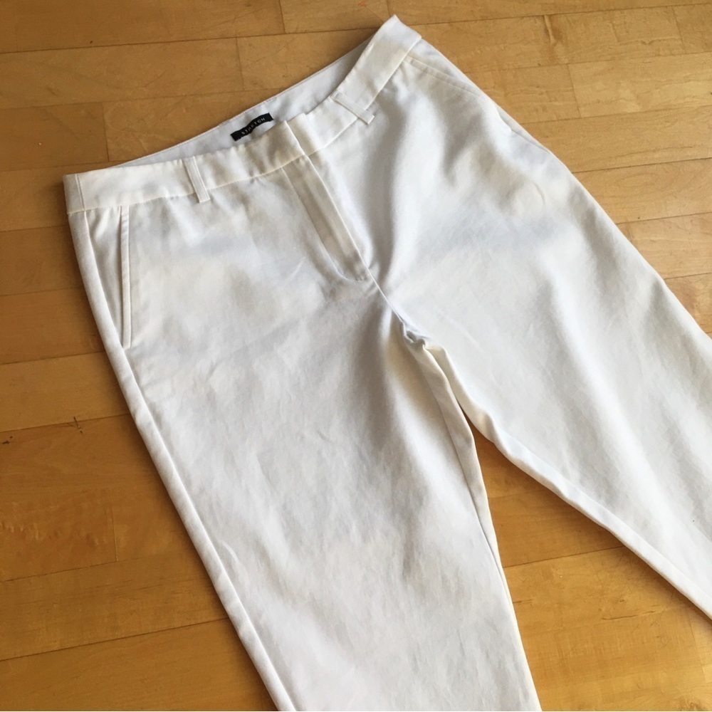 Jones New York High-Rise, Stretch, Straight Leg Capri Pant, White, Size 8